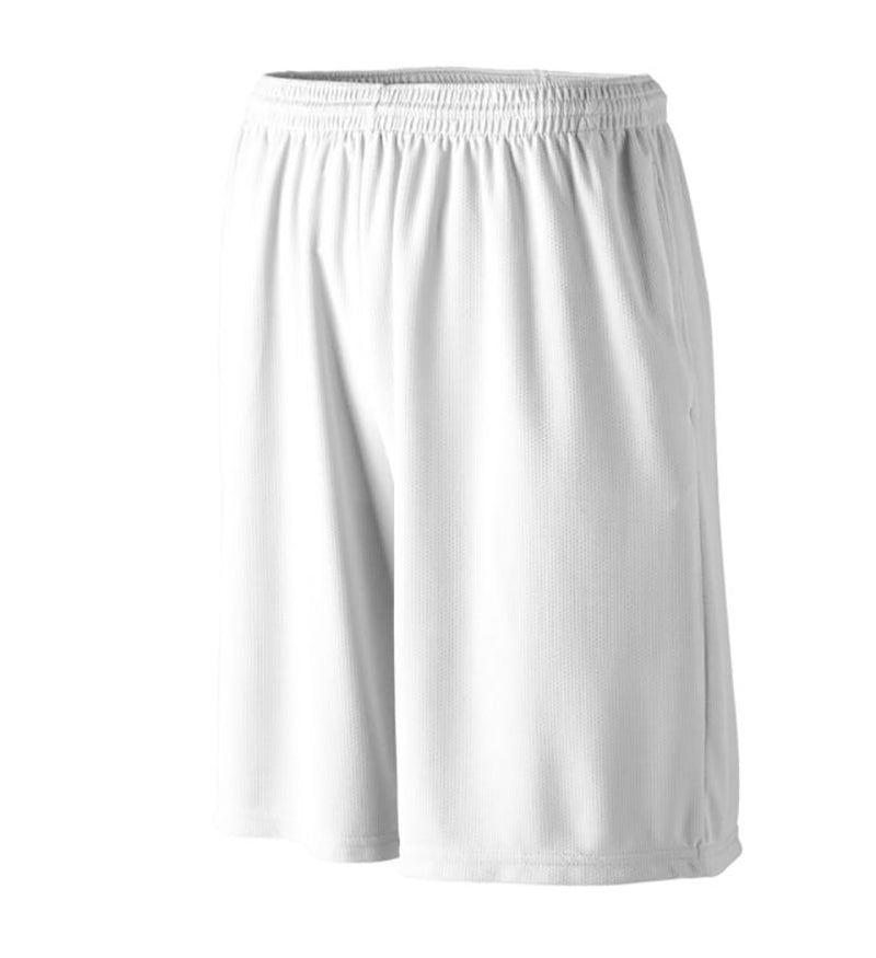 Augusta Longer Length Wicking 9’’ Short (m) (white) - Wht / s
