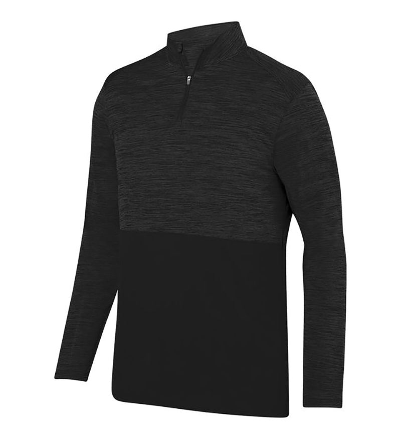 Augusta Shadow Tonal Heather 1/4 Zip Pullover - Blk / s
