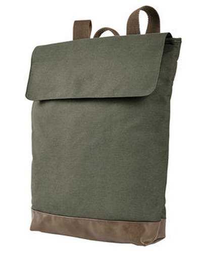 Authentic Pigment Ap1922 Canvas Rucksack - Jungle Brown - Olive