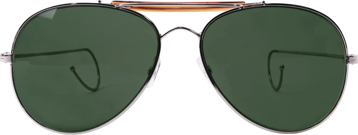 Aviator Air Force Style Sunglasses - Green / Military Printed Case & Box
