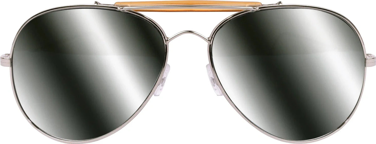 Aviator Air Force Style Sunglasses - Mirror / Military Printed Case & Box