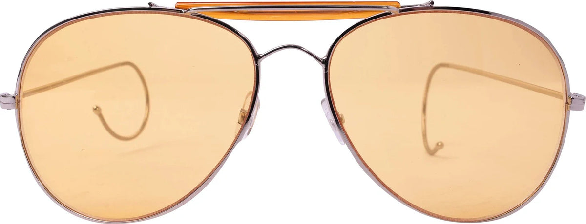 Aviator Air Force Style Sunglasses - Yellow / Military Printed Case & Box