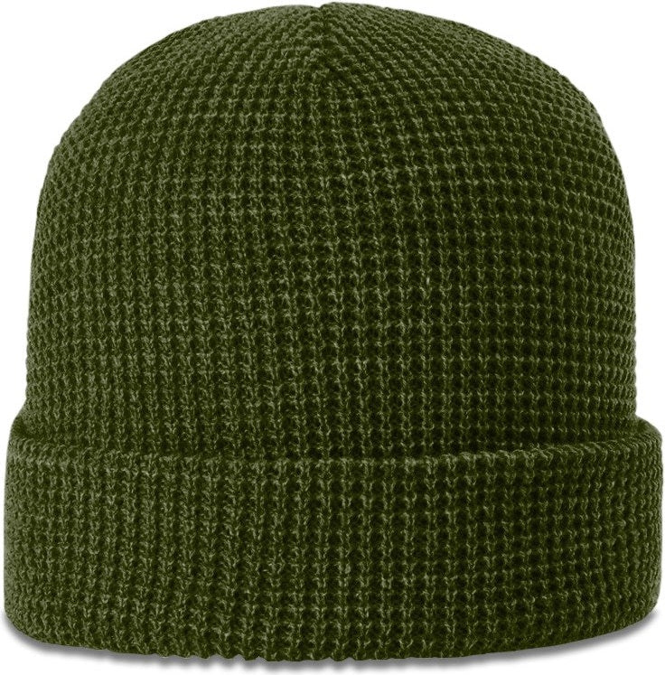 Avocado Waffle Knit Beanie with Cuff