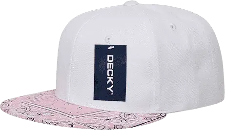 Decky 1093 Bandanna Snapback Cap - White Pink - one Size Fits Most