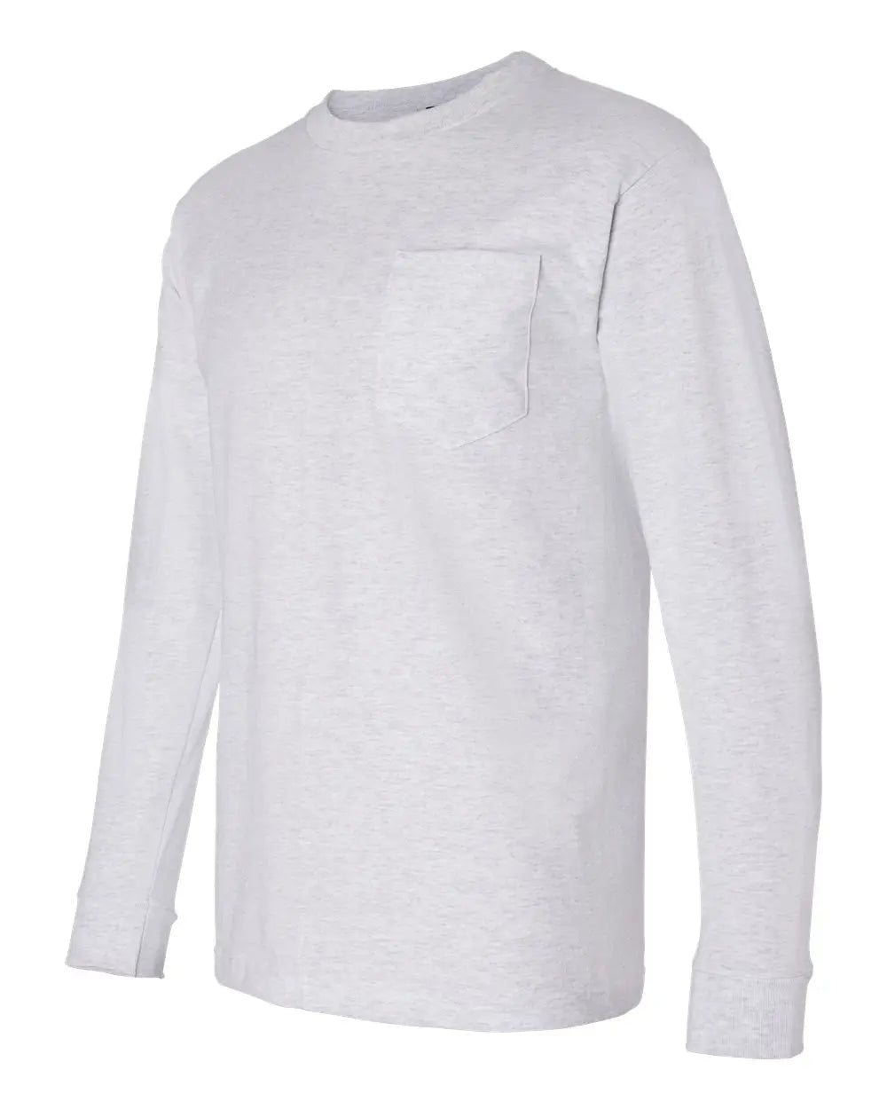 Bayside 8100 Usa-made Long Sleeve Pocket T-shirt - Ash - Gray / s