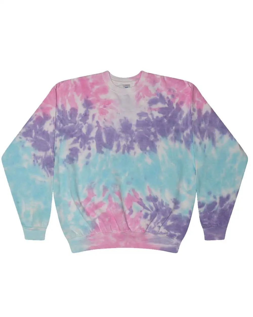 Colortone 8100c Tie-dyed Fleece Crewneck Sweatshirt - 8100 - Cotton Candy - Adult s