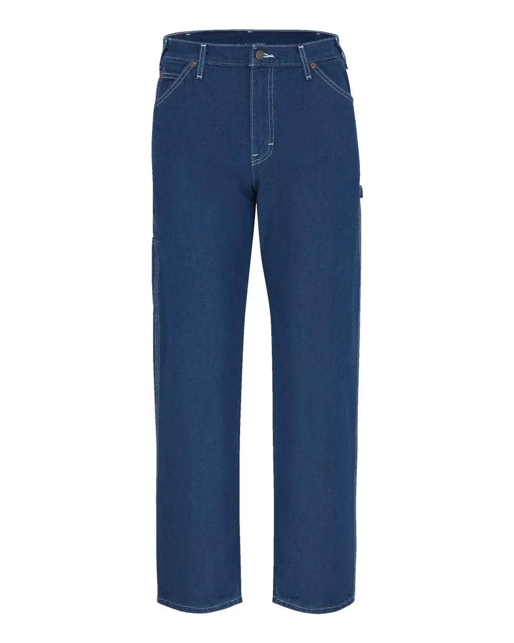 Dickies 1944 Lightweight Carpenter Jeans - Rinsed Indigo Rigid - 37 Unhemmed - Navy / 32w
