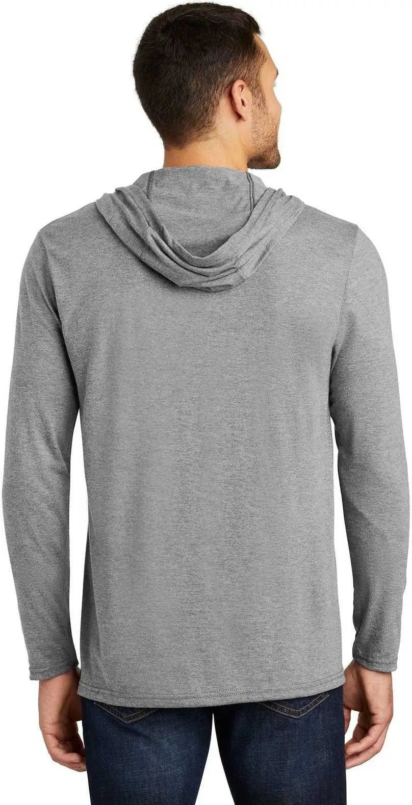 District Dm139 Perfect Tri Long Sleeve Hoodie - Gray Frost