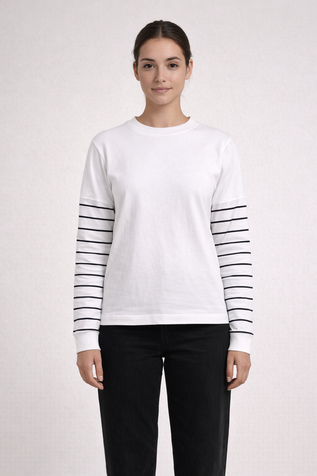 Black/White MOOD & VIBE LADIES STRIPE CREW
