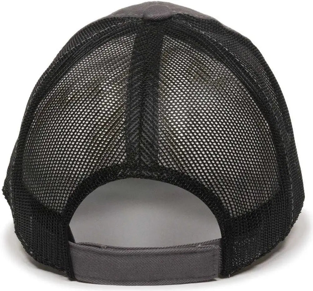 Oc Sports Fwt-130 Garment Wash Mesh Back Baseball Cap - Charcoal Black - Dark Gray / 6 7/8’’ - 7 1/2’’