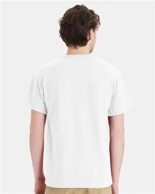 Hanes 5290p Essential-t Pocket T-shirt - White