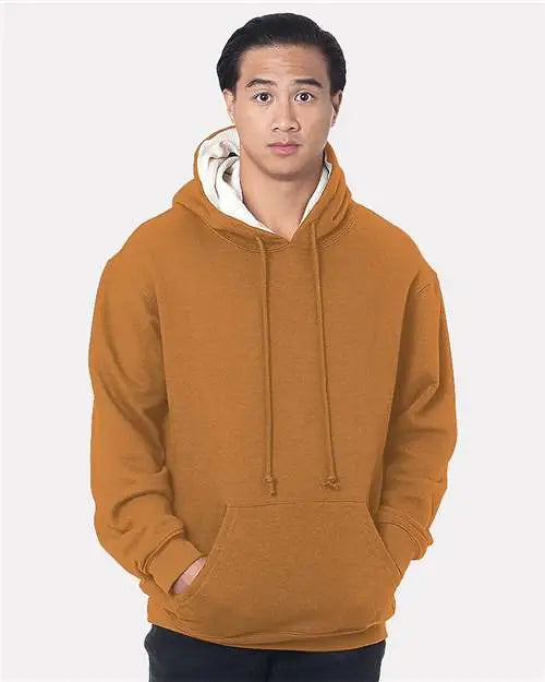 Bayside 930b Usa-made Super Heavy Thermal Lined Hooded Sweatshirt - 930 - Caramel Brown Cream - Brown/ / Adult m