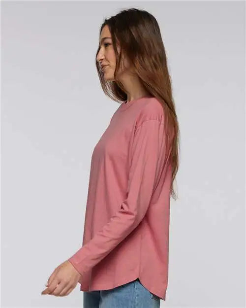 Lat 3508 Women’s Fine Jersey Long Sleeve Tee - Mauvelous