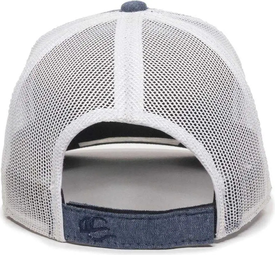 Oc Sports Mbw-800cb Adjustable Mesh Back Cap - Heathered Navy White - 6 7/8’’ - 7 1/2’’