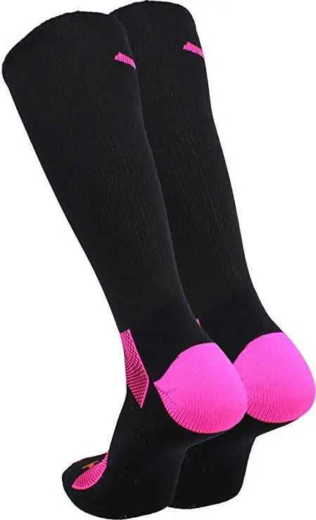 Tck Aware Breast Cancer Ribbon Knee High Socks - Black Pink