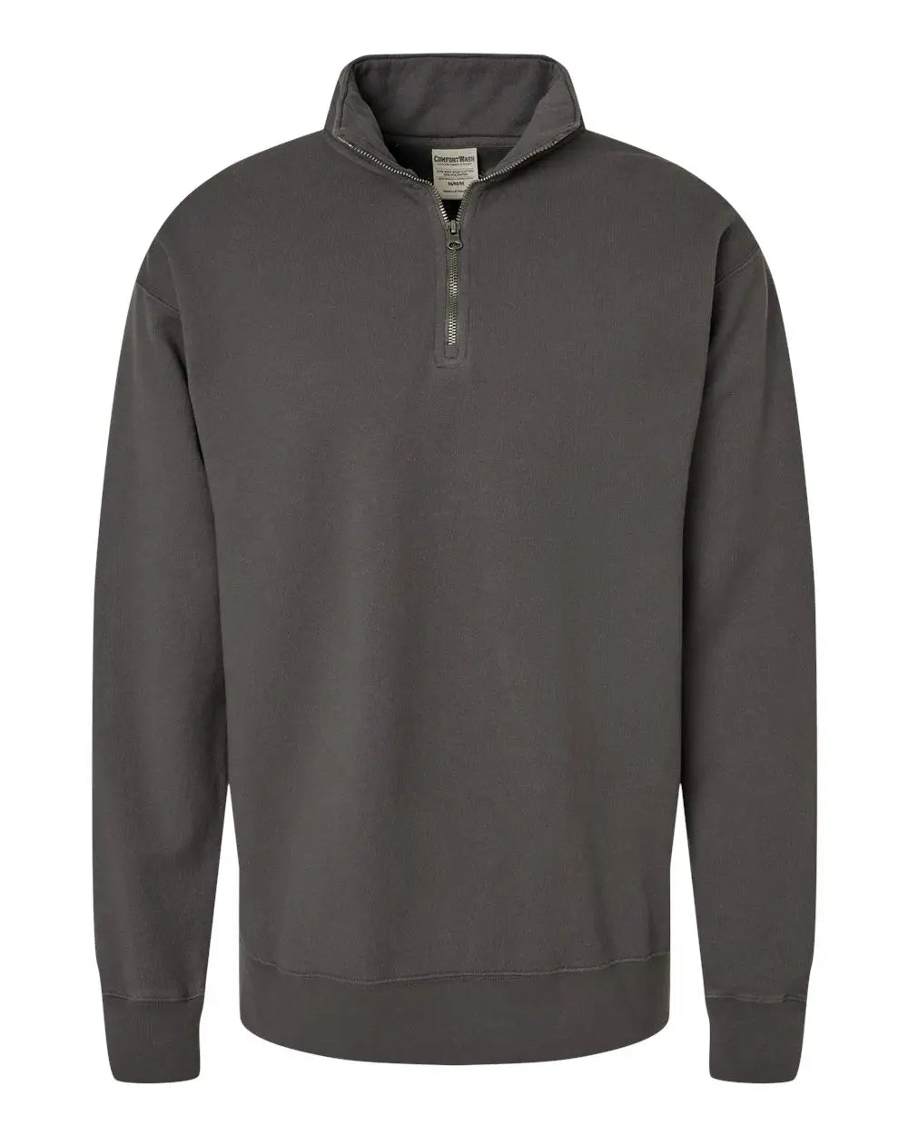 Comfortwash by Hanes Gdh425 Garment-dyed Quarter-zip Sweatshirt - New Railroad Grey - Dark Gray / s