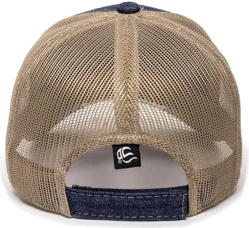 Oc Sports Dn-200m Adjustable Mesh Back Cap - Blue Denim Khaki - 6 7/8’’ - 7 1/2’’