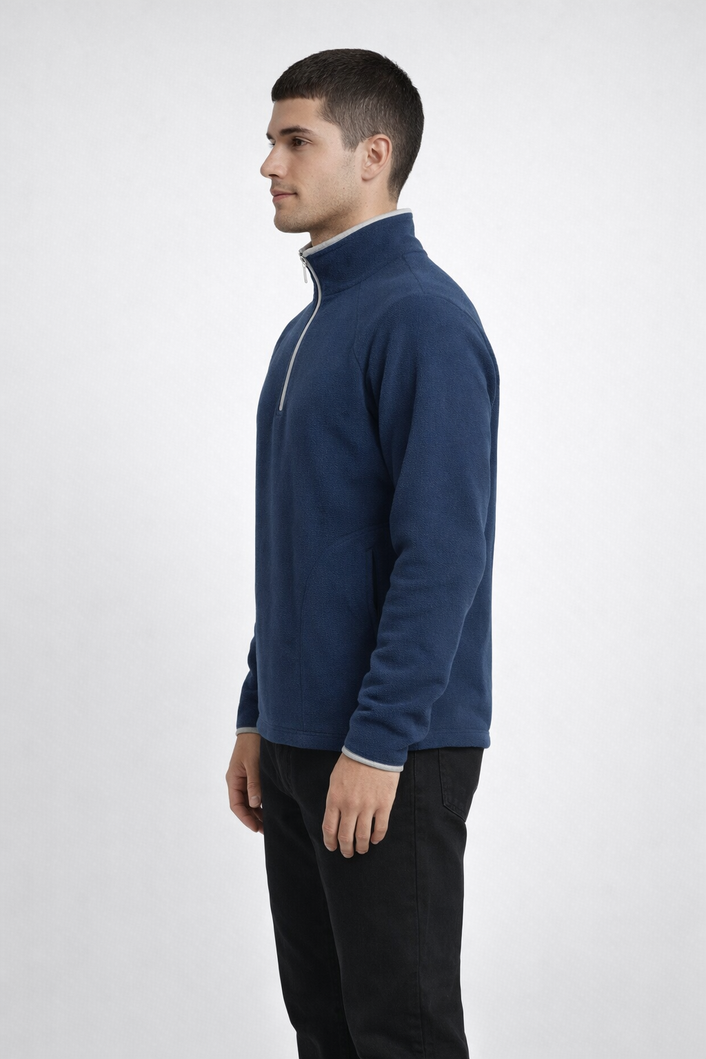Navy WHISPER FLEECE Q ZIP