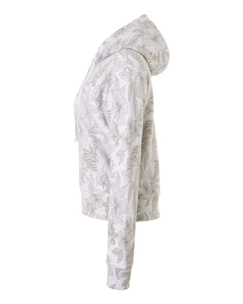 Mv Sport W24105 Women’s Maddie Floral Print Hooded Sweatshirt - Ash