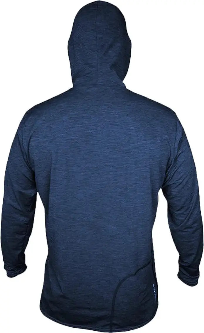 Anetik Mvlprh8 Low Pro Tech Hooded Long Sleeve T-shirt - Navy Heathered - Xs