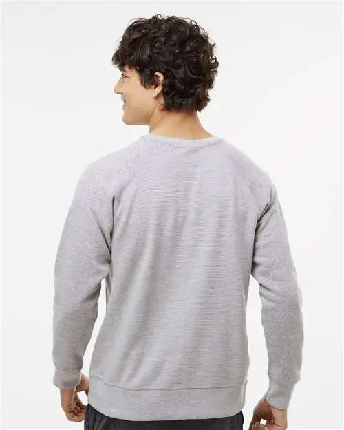 J. America 8707a Ripple Fleece Raglan Crewneck Sweatshirt - 8707 - Oxford - Adult 3xl