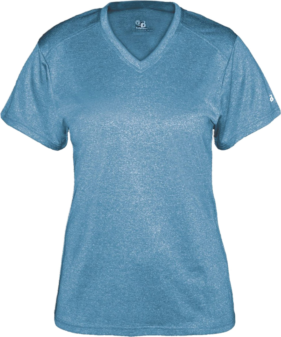 BA COLUMBIA BLUE HEATHER PRO HEATHER LADIES' V-NECK TEE