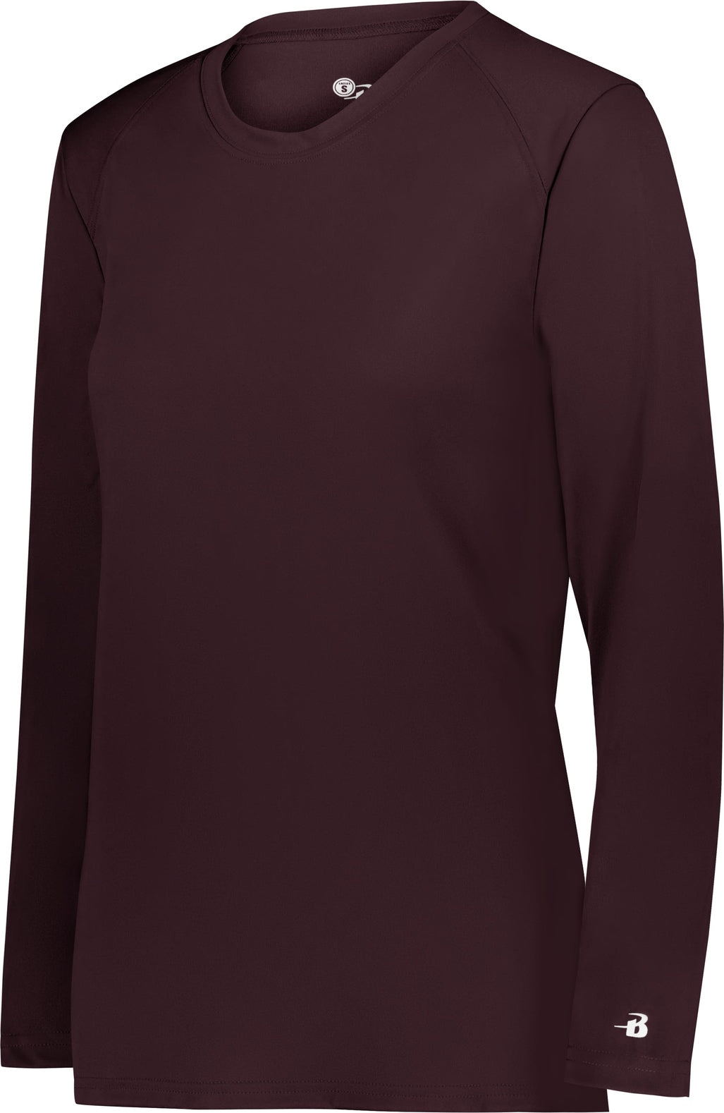 BA MAROON LADIES B-CORE L/S TEE