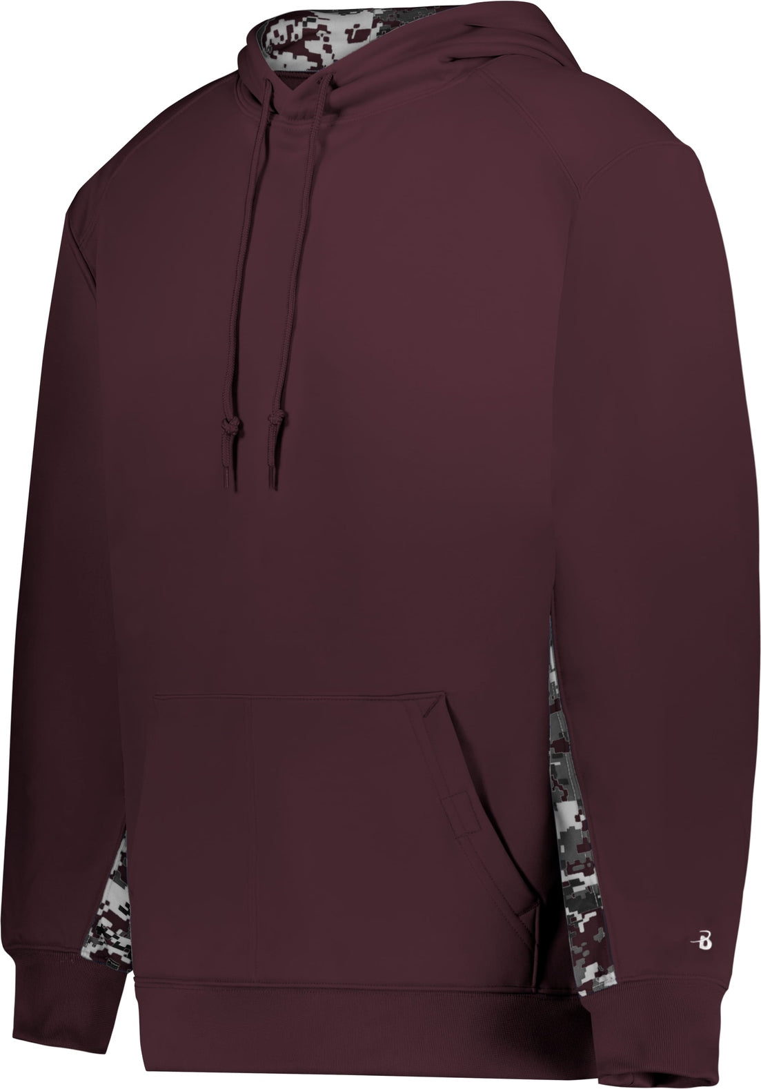 BA MAROON/MAROON DIGITAL DIGITAL COLOR BLOCK HOODIE