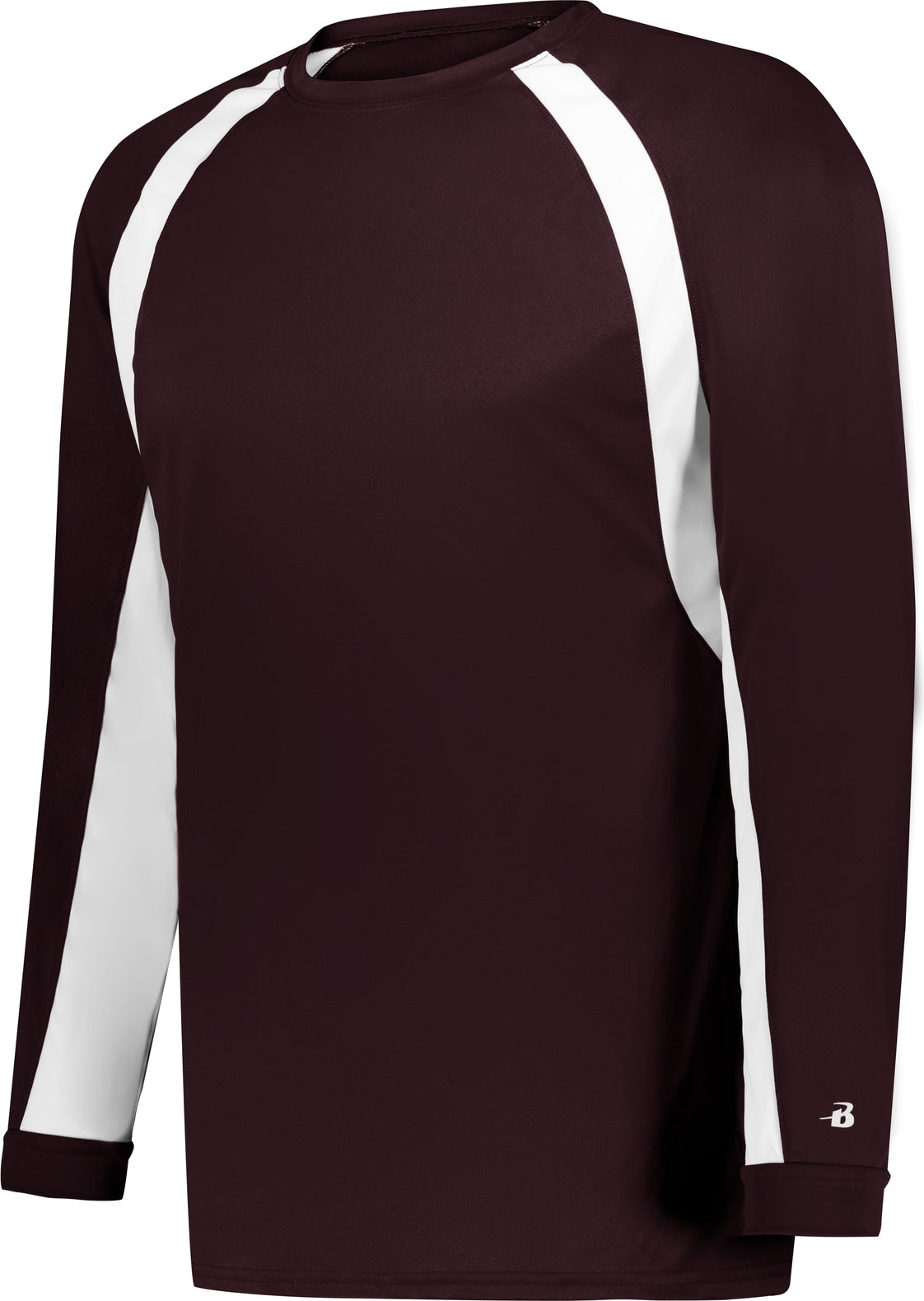 BA MAROON/WHITE HOOK L/S TEE