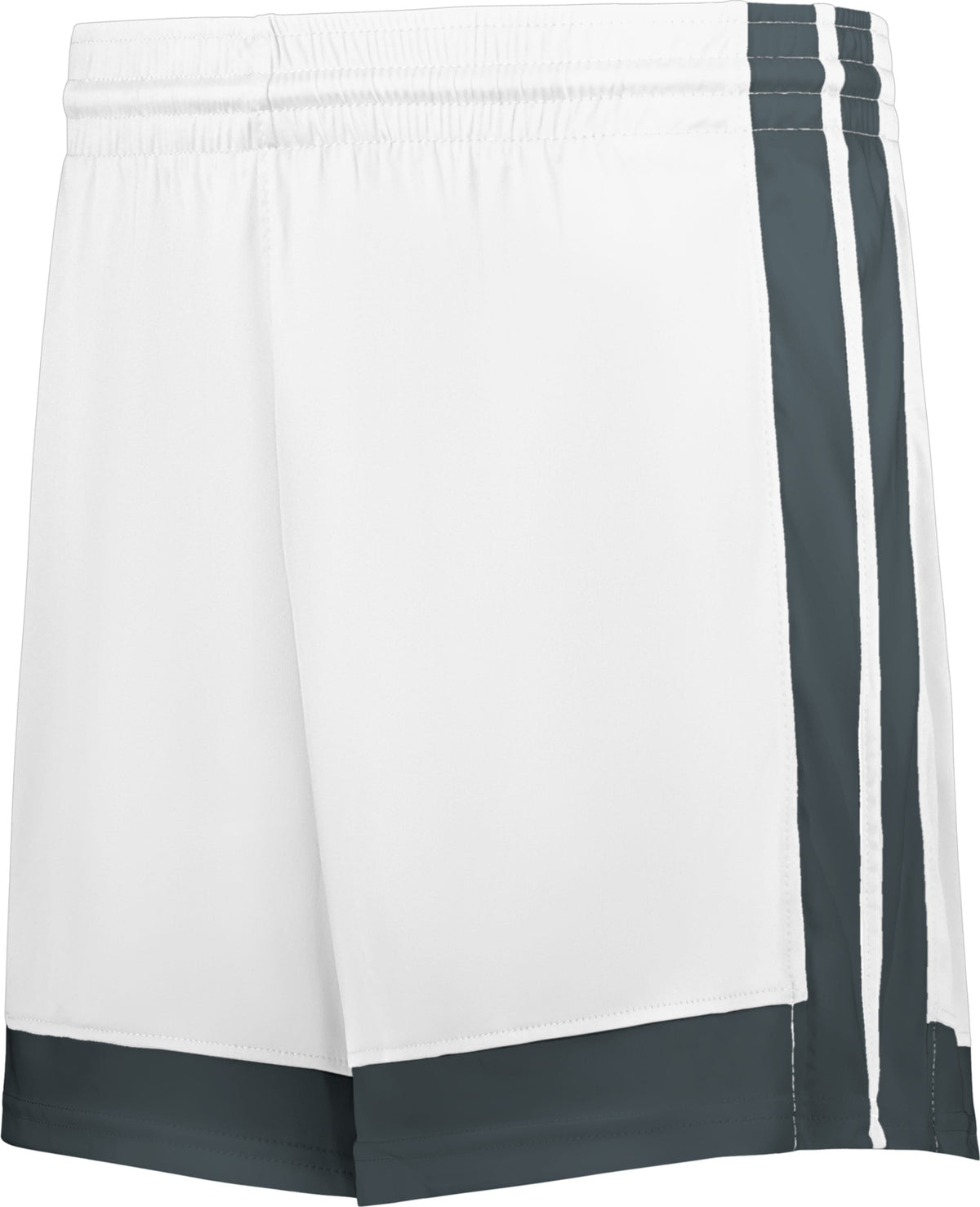 BA WHITE/CHARCOAL SOLID BASKETBALL SHORTS