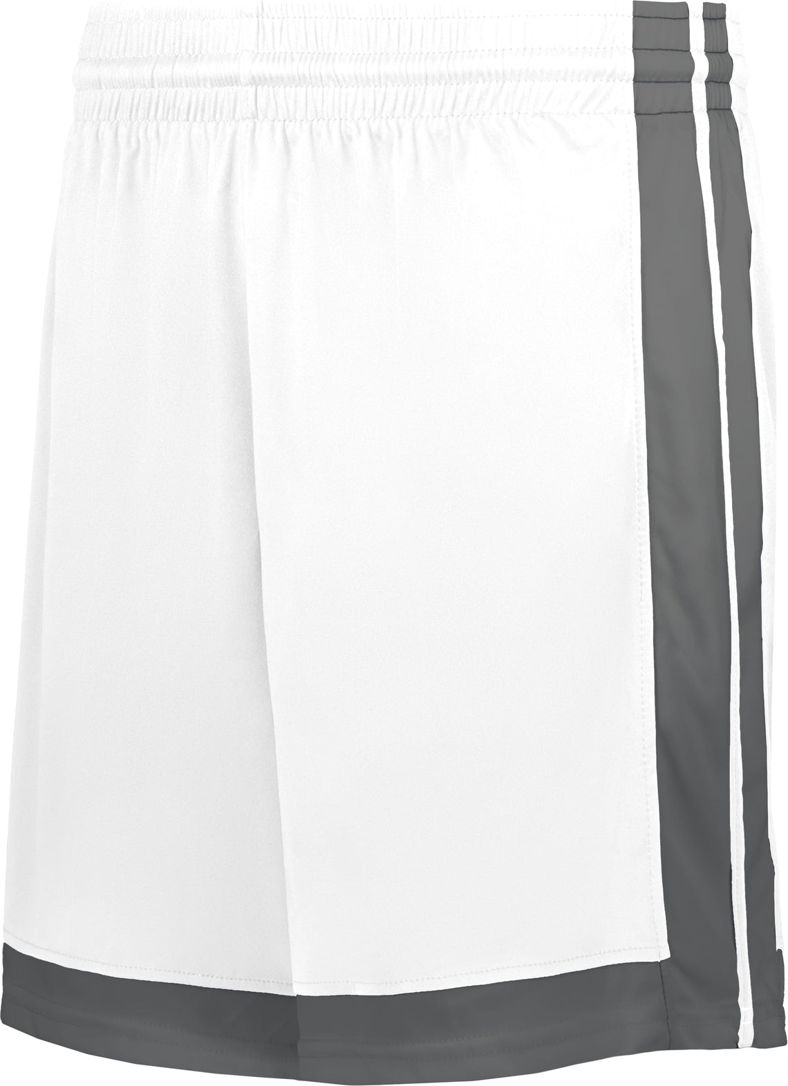 BA WHITE/CHARCOAL SOLID BASKETBALL SHORTS