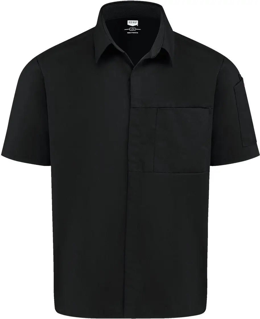 Chef Designs 502m Poplin Airflow Cook Shirt with Oilblok - Black - s