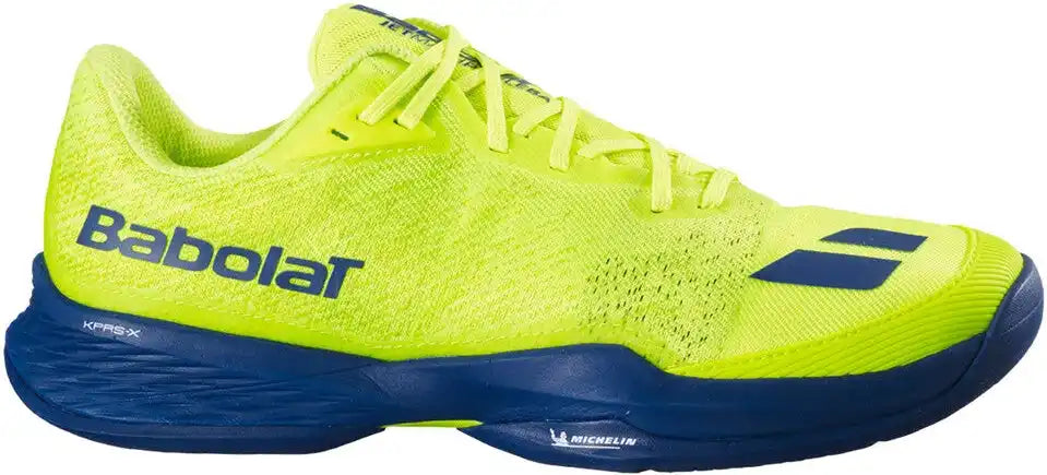Babolat Jet Mach Pickleball Men’s Shoes - Fluorescent Yellow Estate Blue