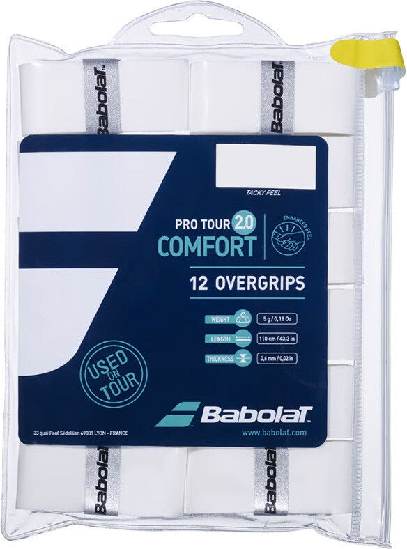 Babolat Pro Tour 2.0 Overgrip (12x) - White