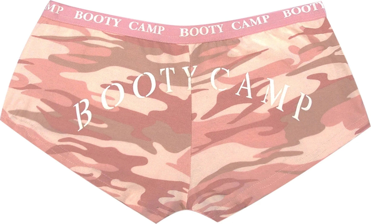 Baby Pink Camo ?Booty Camp’ Booty Shorts - s