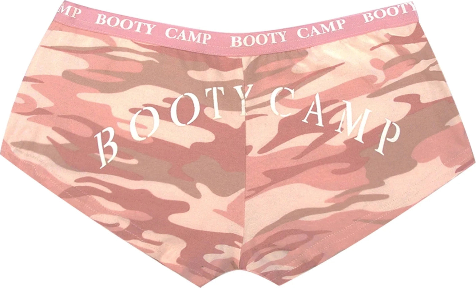Baby Pink Camo ?Booty Camp’ Booty Shorts - s