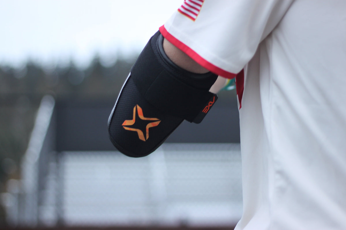 Baden Sports Axe Armor Baseball Elbow Guards - Magma Orange