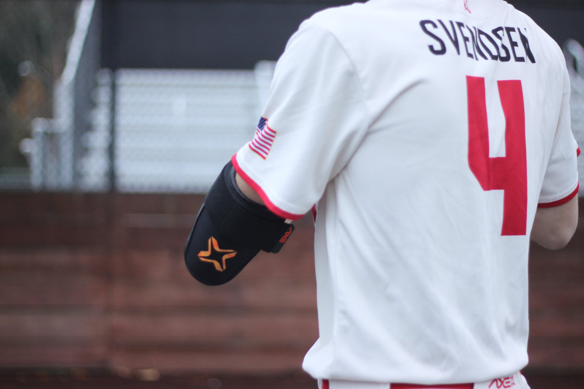 Baden Sports Axe Armor Baseball Elbow Guards - Magma Orange