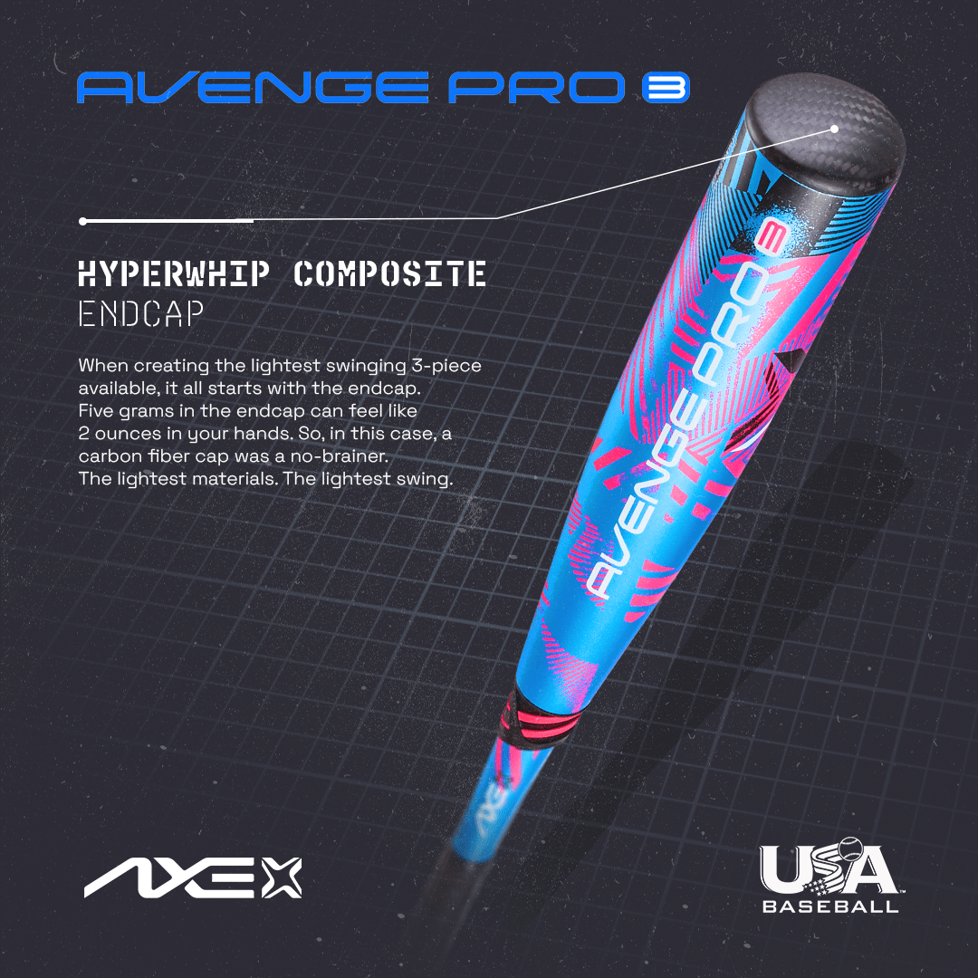 Baden Sports Axe Avenge Pro 3 Usa Baseball Bat -10 | Standard Handle