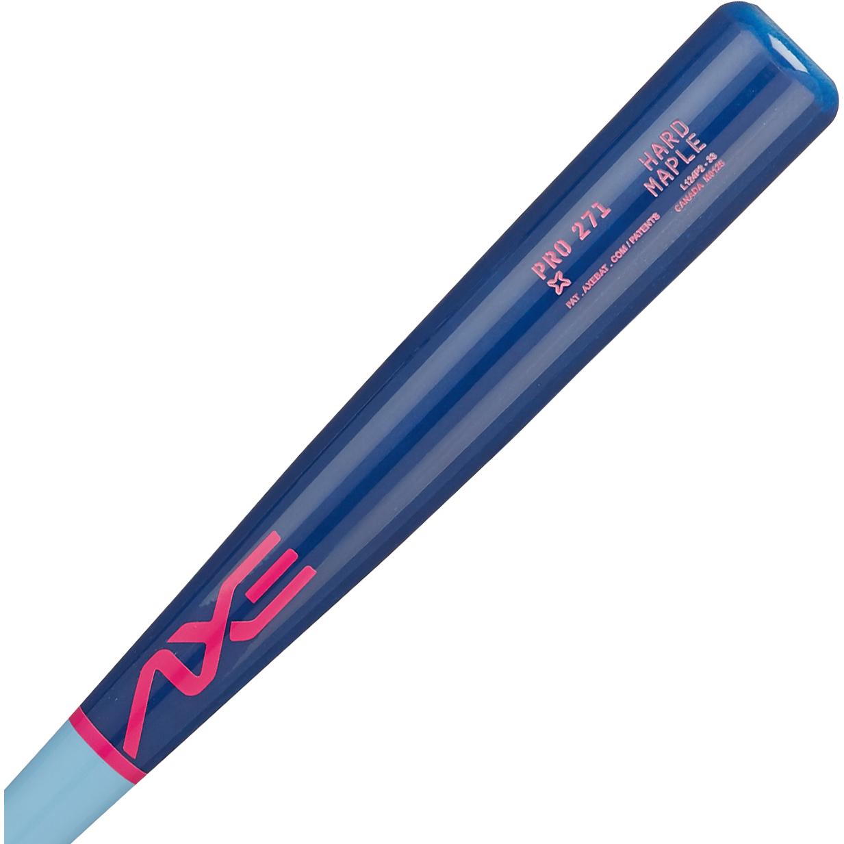 Baden Sports Axe Pro Series Maple Wood Baseball Bat | Spd 271 Turn | Velvet Sky | Handle - 32’’