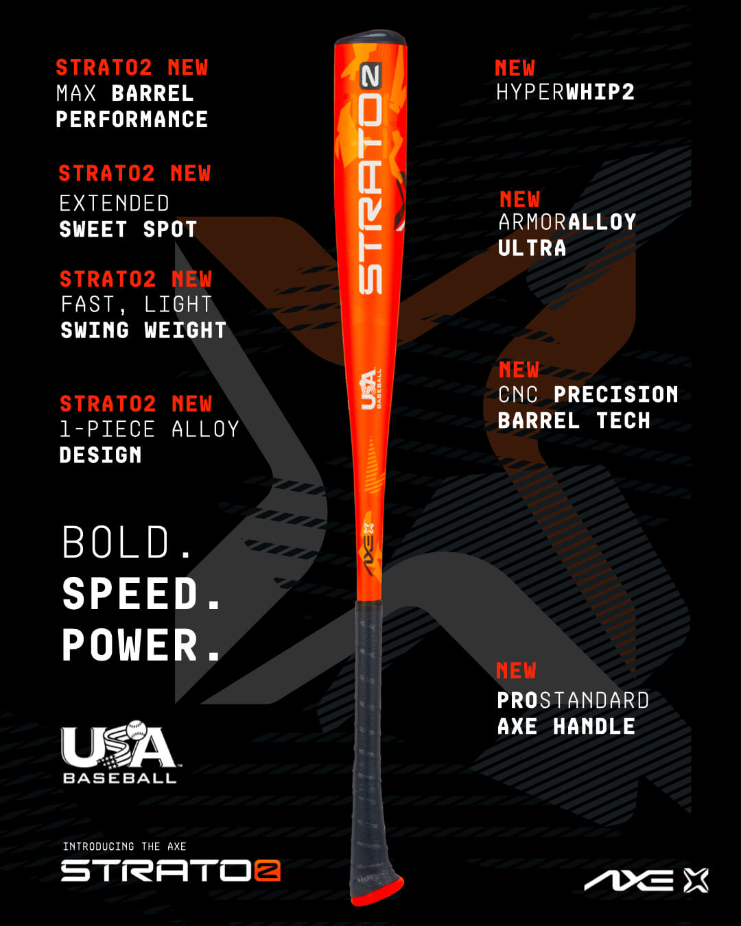 Baden Sports Axe Strato 2 Usa Baseball Bat -10