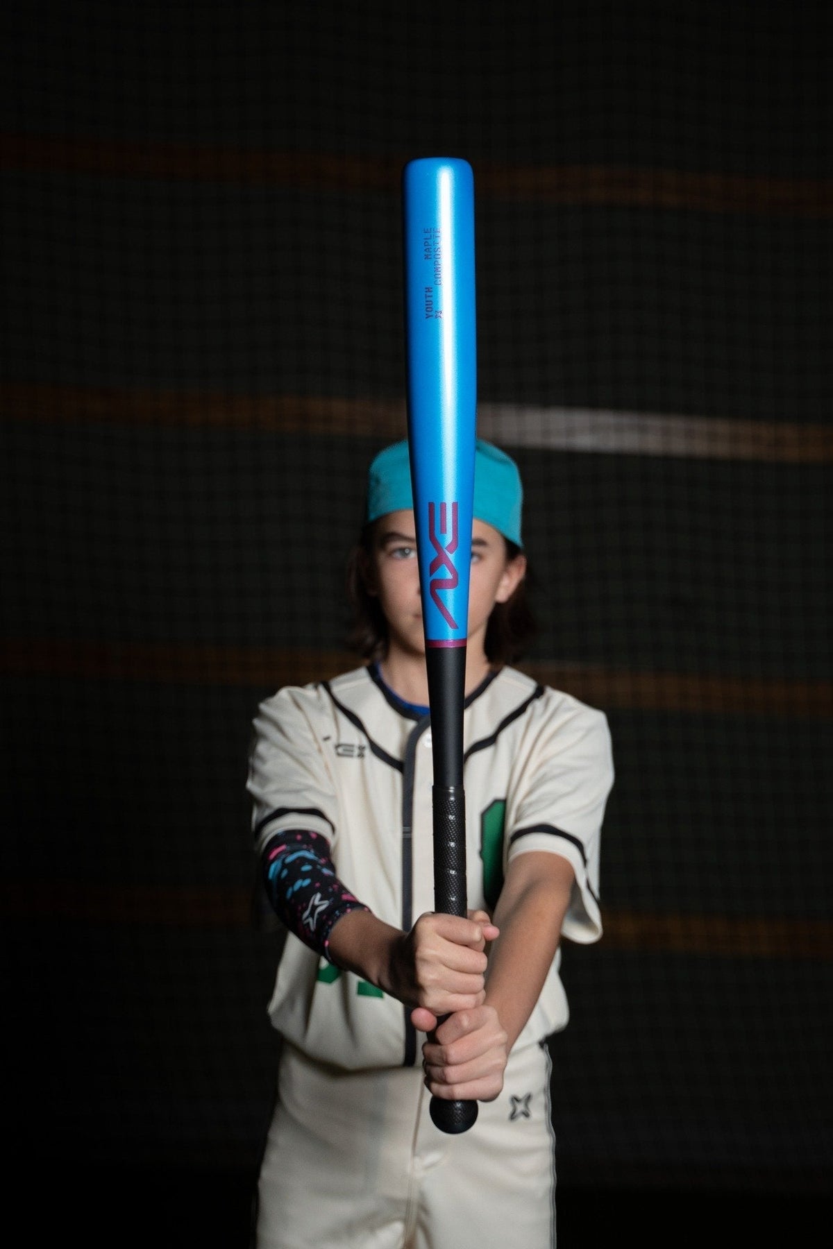 Baden Sports Axe Youth Pro Maple Composite Wood Baseball Bat | -5 | Aqua Strike | Handle