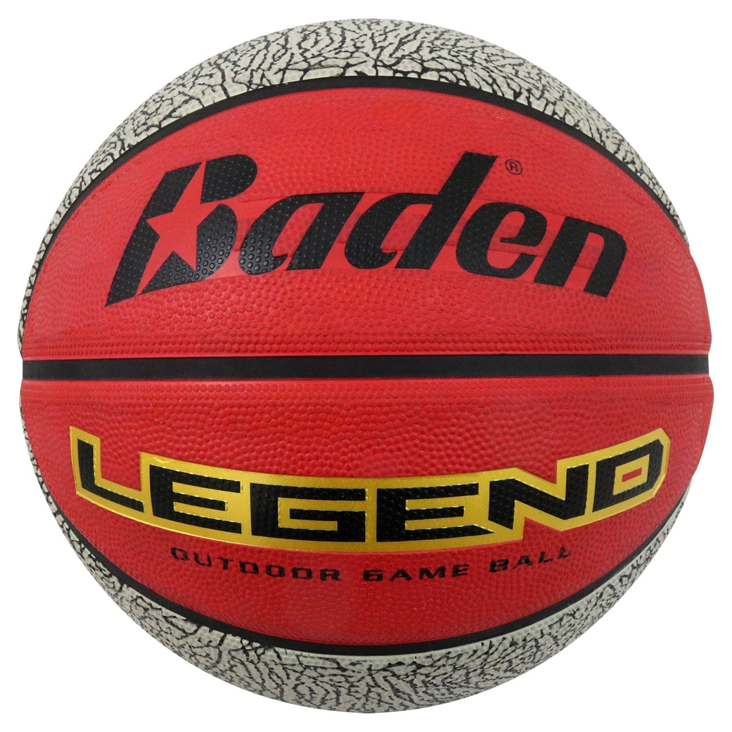 Baden Sports Legend Outdoor Game Rubber Basketball - Official 29.5’’ / Red/black/white