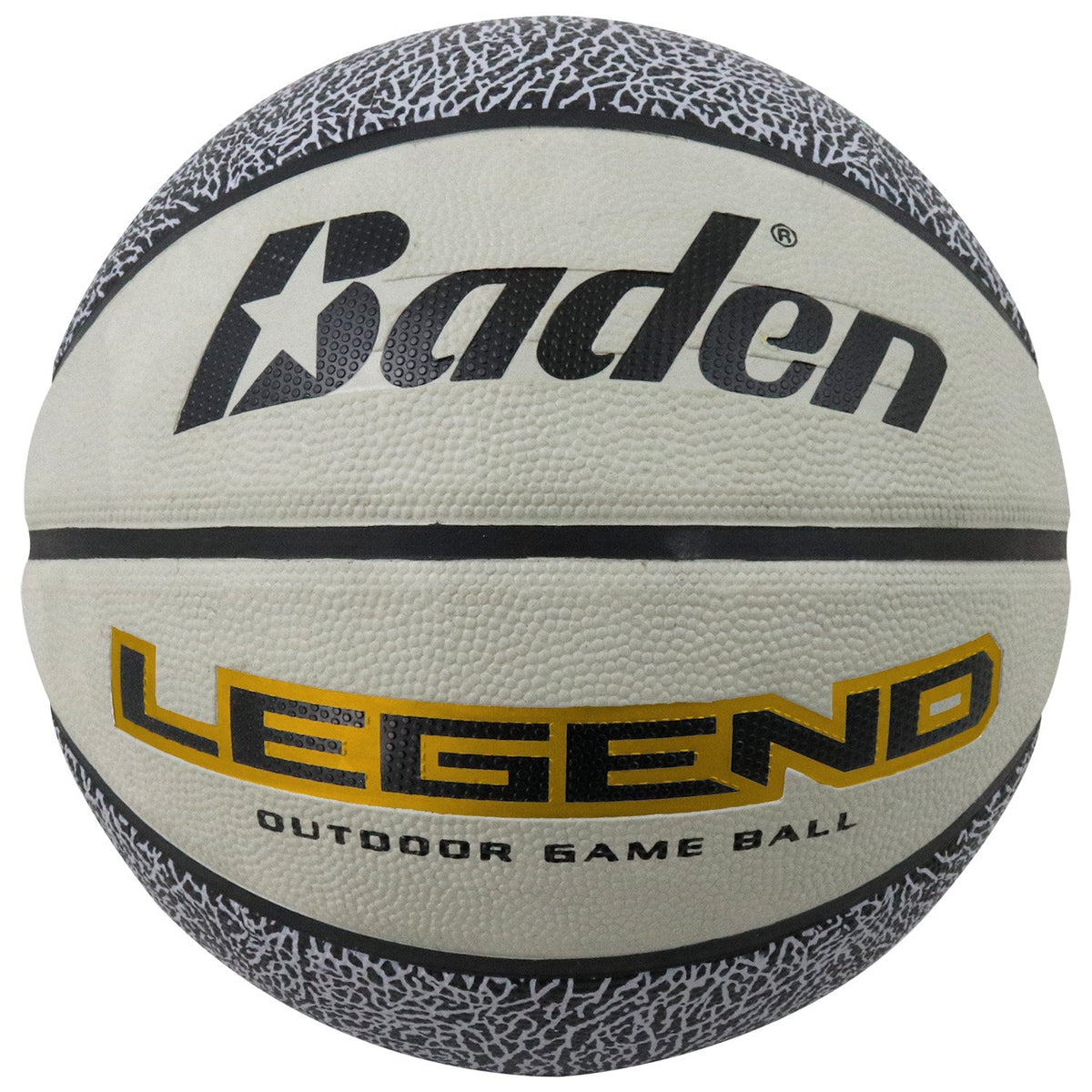 Baden Sports Legend Outdoor Game Rubber Basketball - Official 29.5’’ / Black/grey