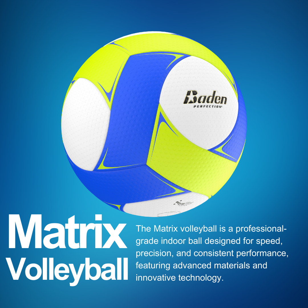 Baden Sports Matrix Composite Volleyball - Optic Yellow/blue/white