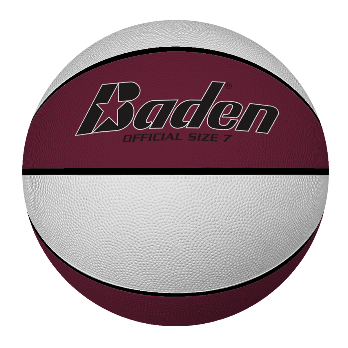 Baden Sports Rubber Basketball - Official 29.5’’ / Maroon/white
