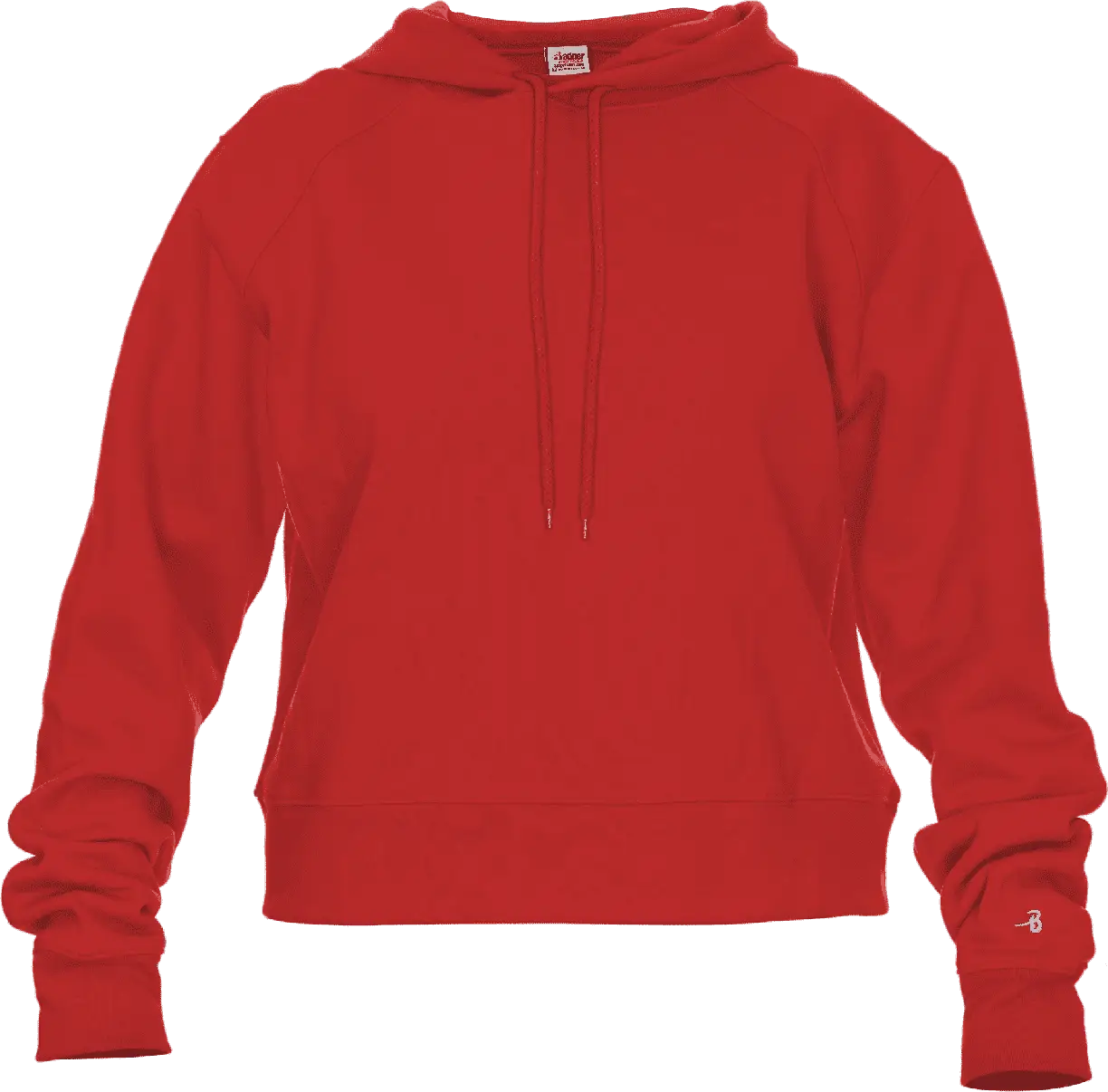 Badger Sport 1261 Athletic Fleece Women’s Crop Hoodie - Red
