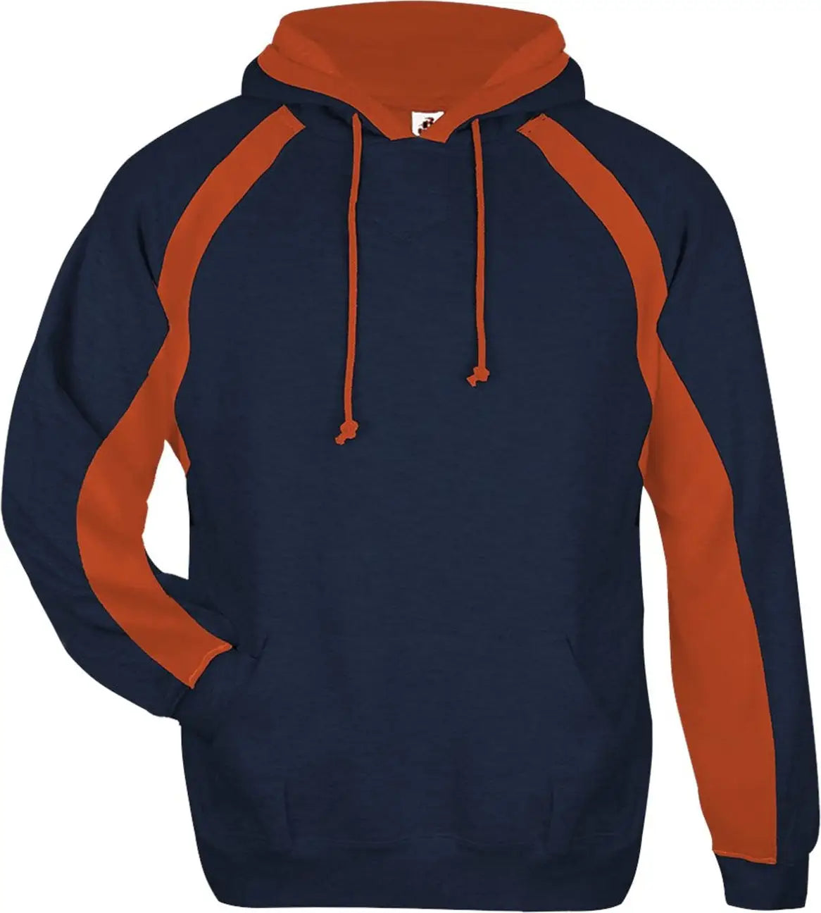 Badger Sport 1262 Hook Hoodie - Navy Burnt Orange - Adult Xs