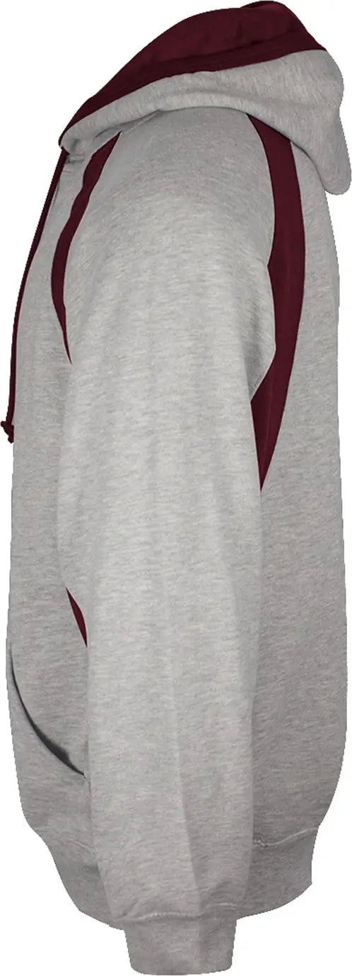 Badger Sport 1262 Hook Hoodie - Oxford Gray Maroon
