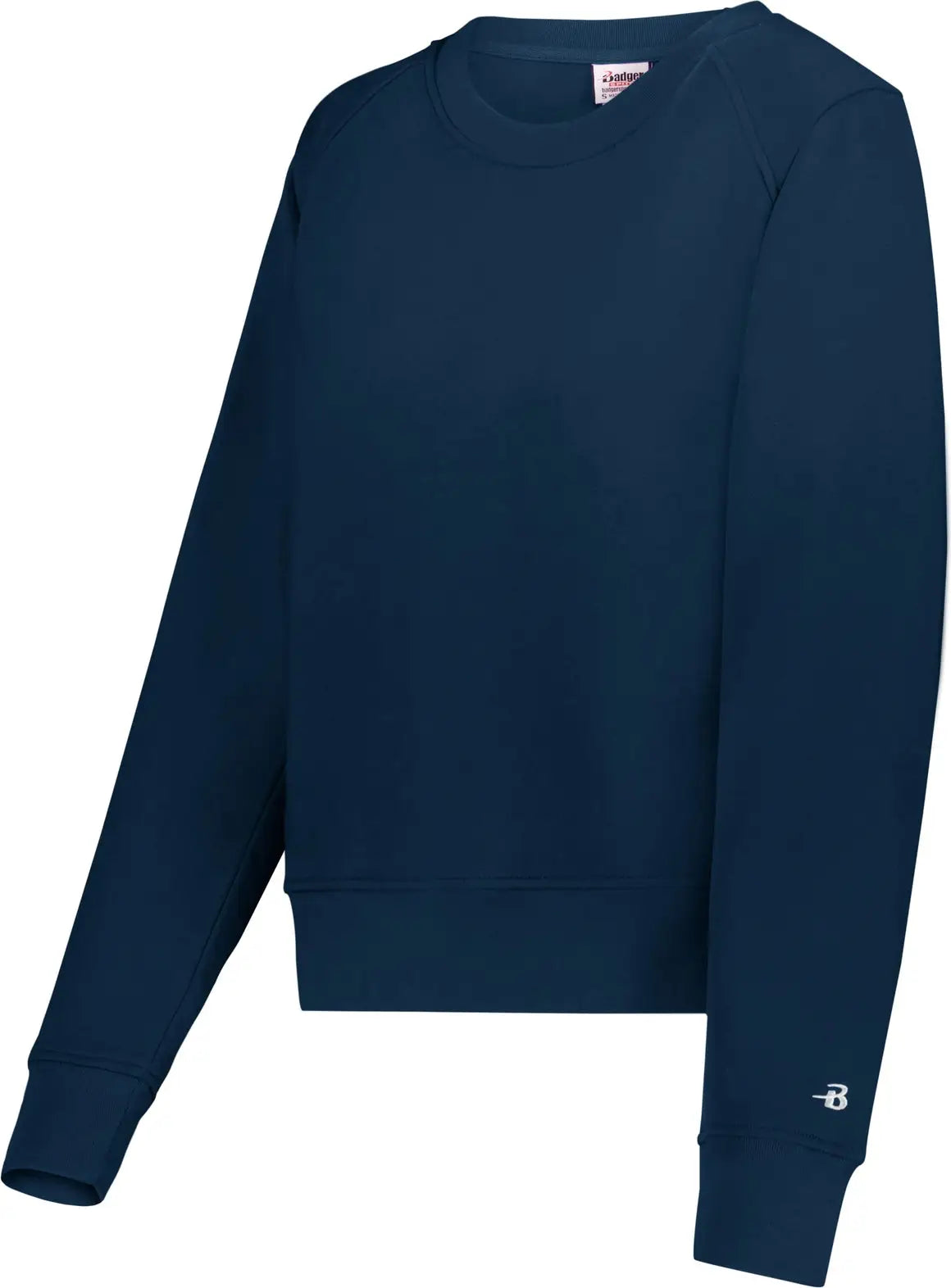 Badger Sport 1263 Ladies Athletic Fleece Crop Crew Sweatshirt - Navy - Xs